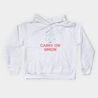 Keep Calm and Carry On Simon (Multi-Color Text) Kids Hoodie